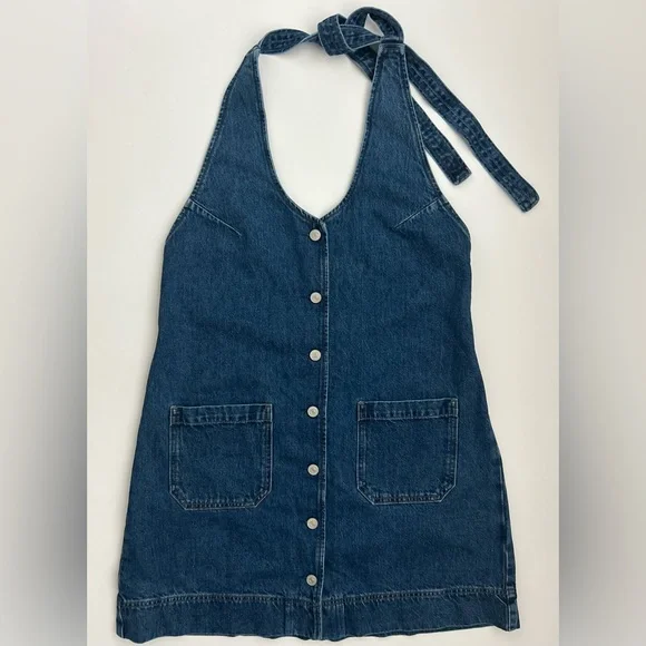 NWT Reformation Brittany Halter Denim Mini Dress NWT Reformation Brittany Halter Denim Mini Dress